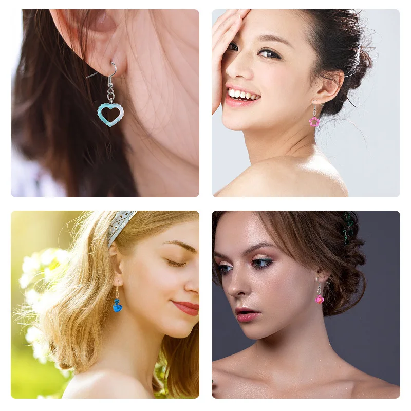 Crystal Glue Moon  Rabbit Head Musical Note Earrings Pendant Quicksand Accessories Silicone Mold