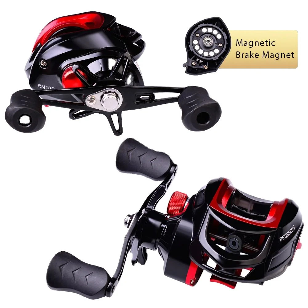 Baitcasting Fishing Reel Waterproof Left Right Hand Metal Spool 7.2:1 High Speed Bait Casting Reel with Magnetic Brake
