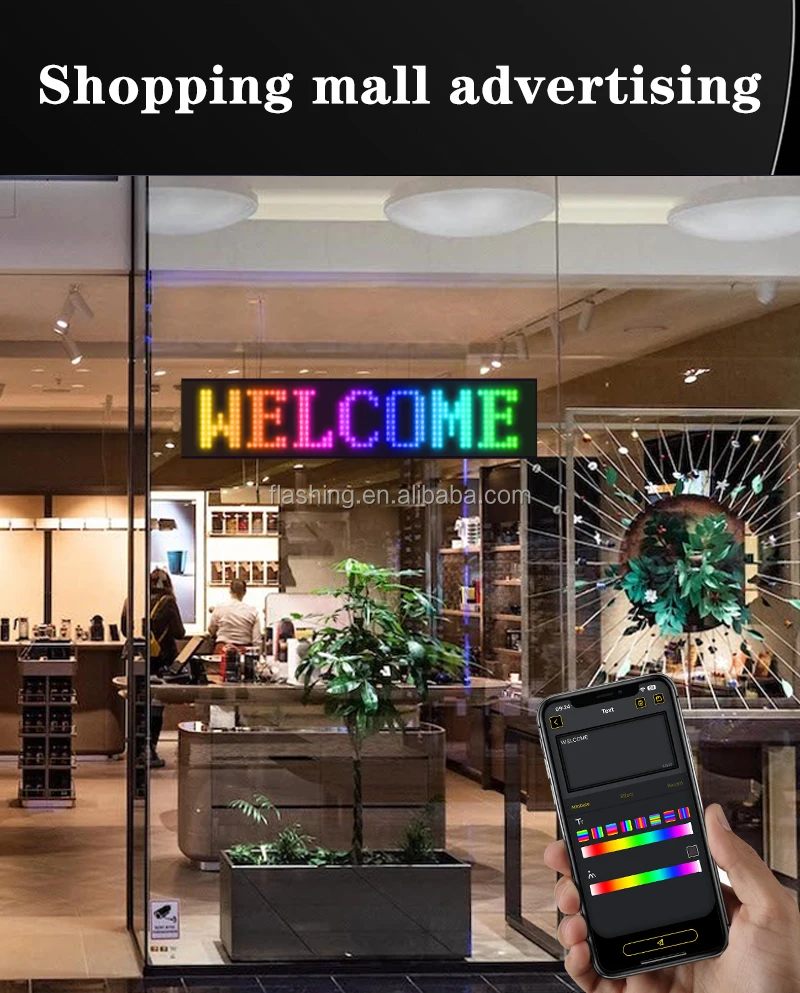 Newest EL Glow FlexLED With Remote Programmable Messages Scrolling LED Sign Display for Cars Digital Display