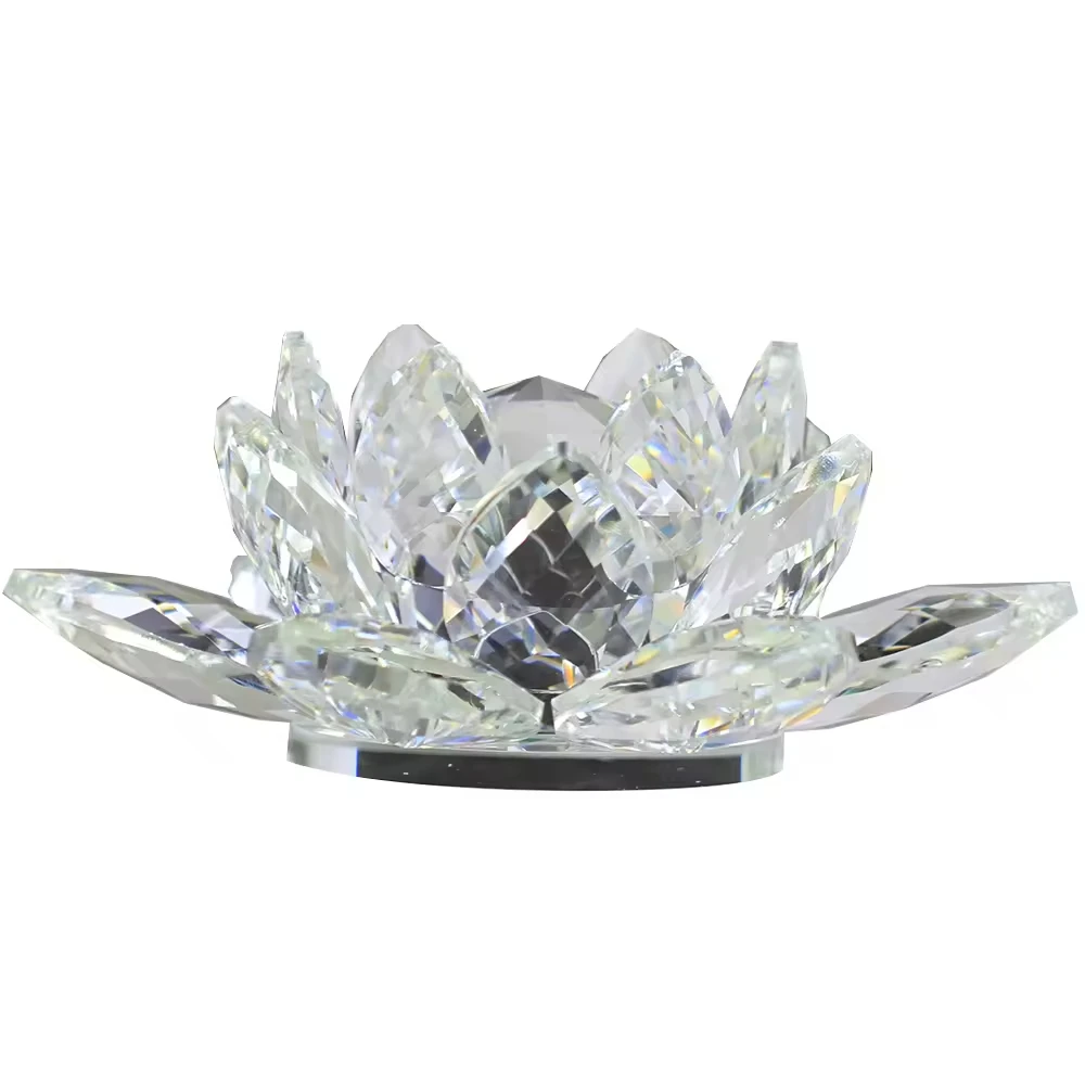 Honor Of Crystal Wholesale Shining Revolving Feng Shui Crystal Lotus Flower For Wedding Gifts