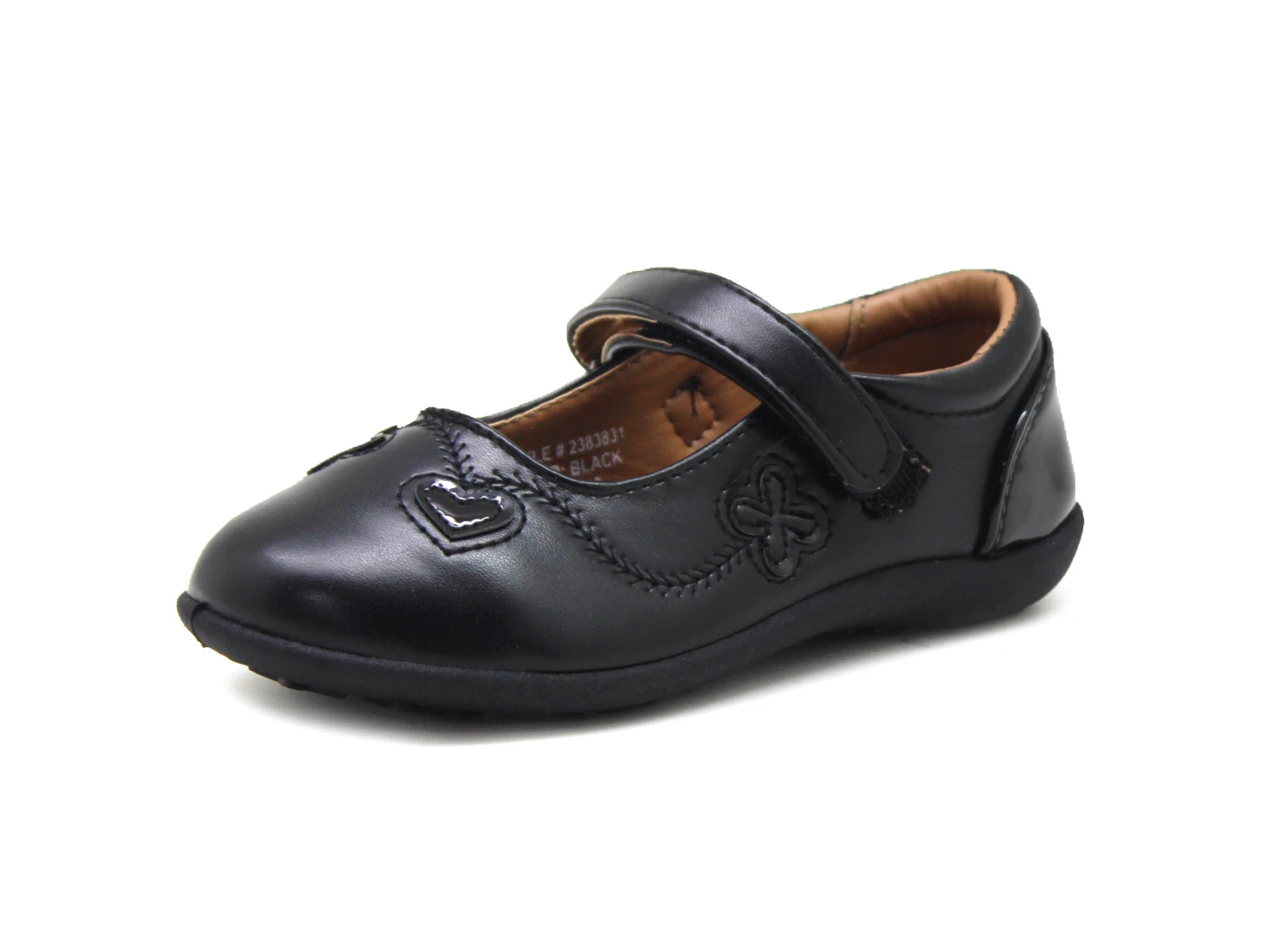 
OEM Embroidery Children Dress Shoes Kids Black Leather Back to School Shoes for Girls 