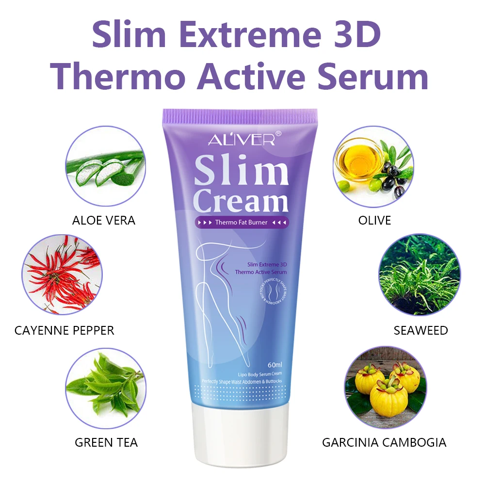 ALIVER Wholesale Natural Moisturizing Reducing Cellulite Burn Fat  Flat Tummy Gel Hot Firming Slimming Cream