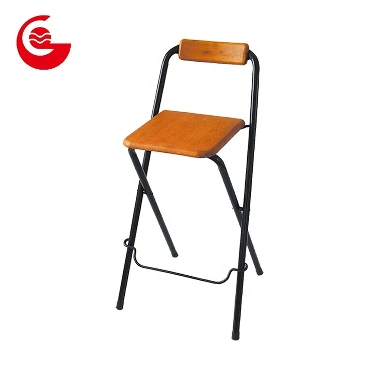 Antique metal frame high chair retro bar with MDF