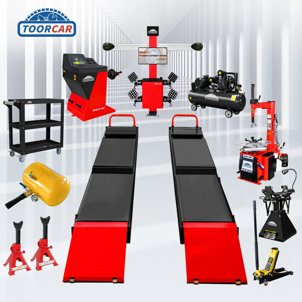 Sunmo Portable wheel Alignment Machine 3d Wheel Alignment Tire Remover Wheel Balancer Scissor Lift Combo