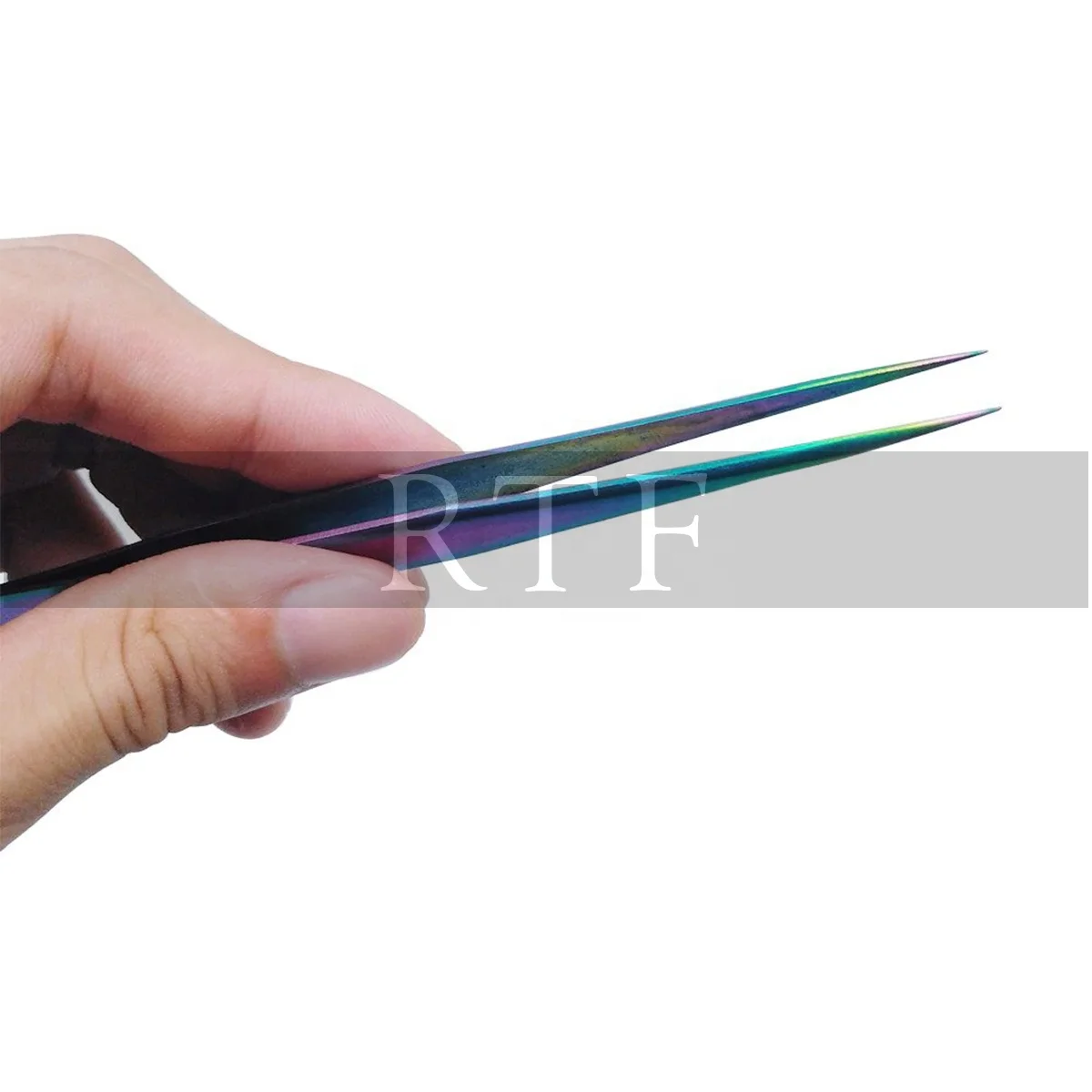 Tweezers Stainless Steel Gold Blue for eyelash extension Eyelash extension tweezers set Thin tip