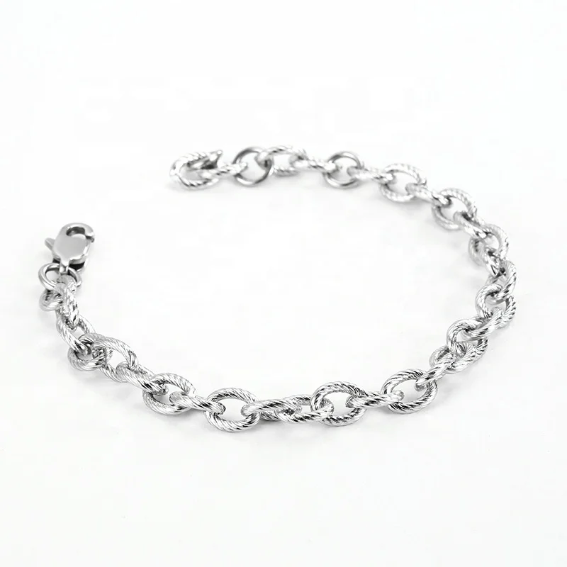 Jewerly 2021 Gold Plated Stackable Bracelet Twisted Cable Wire O Shape Link Chain Bracelet