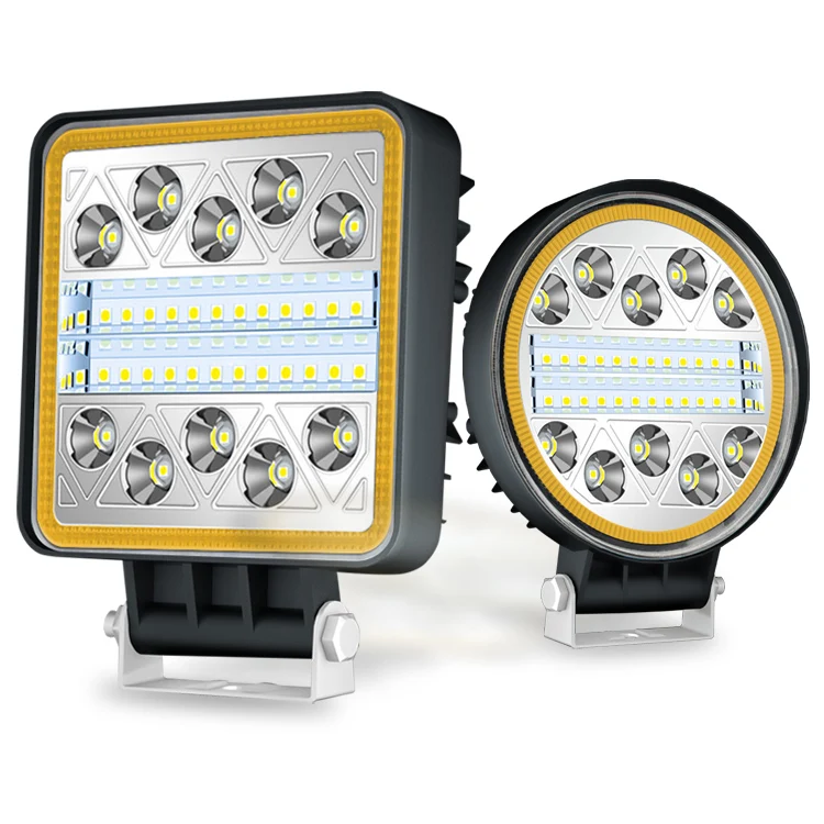 102w led headlight bulb Led Fog Light yellow white bright square/round 4 inch led light for cars truck led lights led bar 4inch