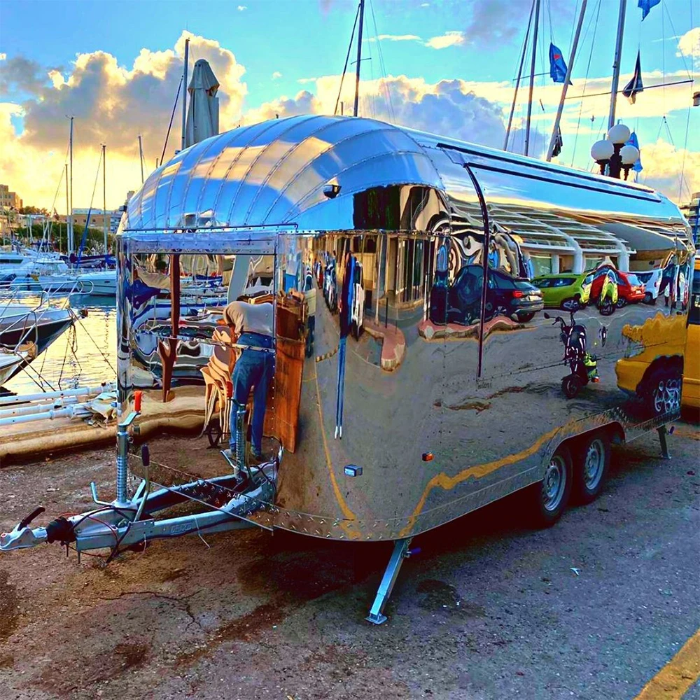 Airstream Мобильная пицца хот-дог BBQ фаст-фуд трейлеры с полностью оборудованной кухней для кафе