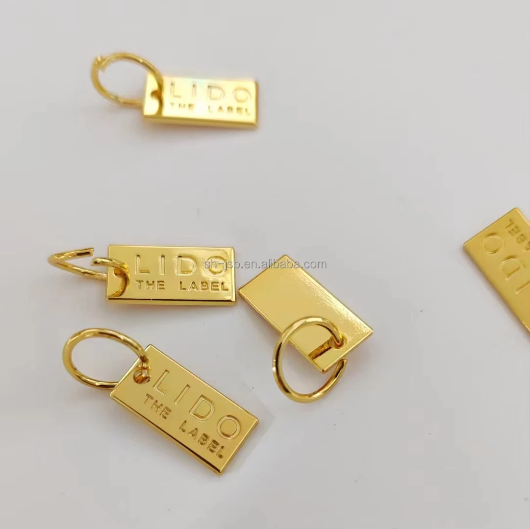 pants metal label imitate gold matte black metal label with back plate clothing label leather patch pants accessories