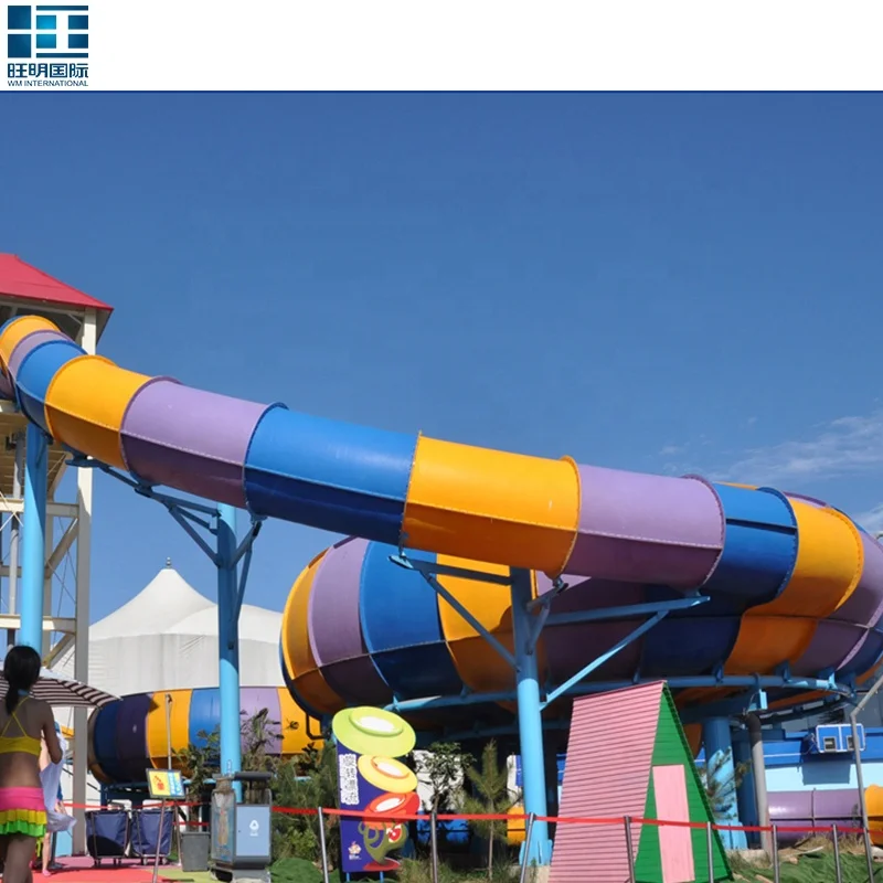 Attractive Indoor/Outdoor Fiberglass Aqua Slide Equipment for Amusement Parks Water Parks Pools Adults