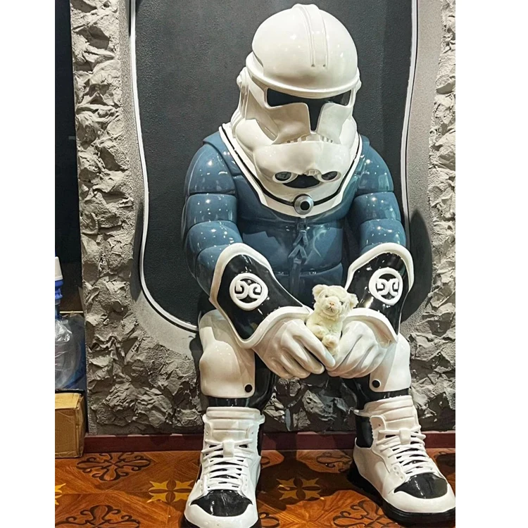 Life size Starwars Empire White Black Stormtrooper Death Force Red Clone Model Sculpture resin crafts decoration statue