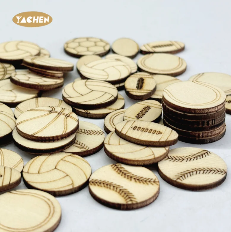 YACHEN New Style Confetti Natural Wood Color Wooden Pieces Party Decoration Wooden Ball Sports Events Confetti