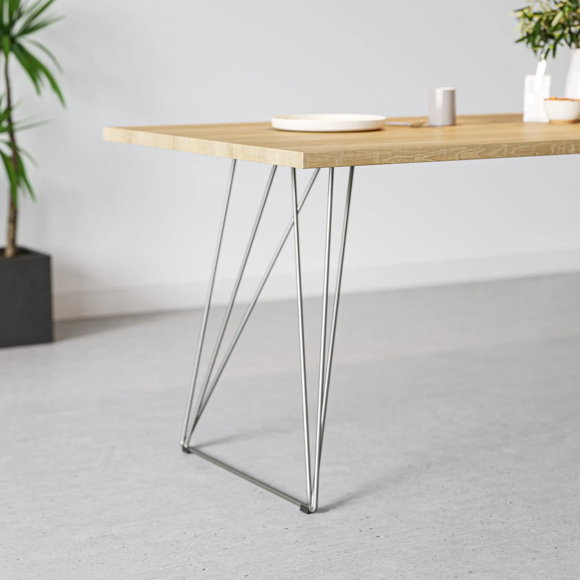 Amazon 2021 Minimalist Style Raw Steel Triangle Hairpin Legs For Coffee Dining Table Bench Durable Table Legs Furniture Base