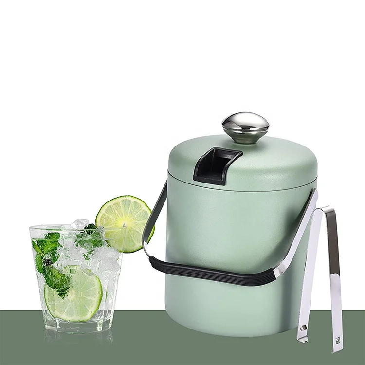 Classic Style Customized Beer Wine Frozen Ice Bucket Metal Stainless Steel Round Beverage Tubs Ice Bucket
