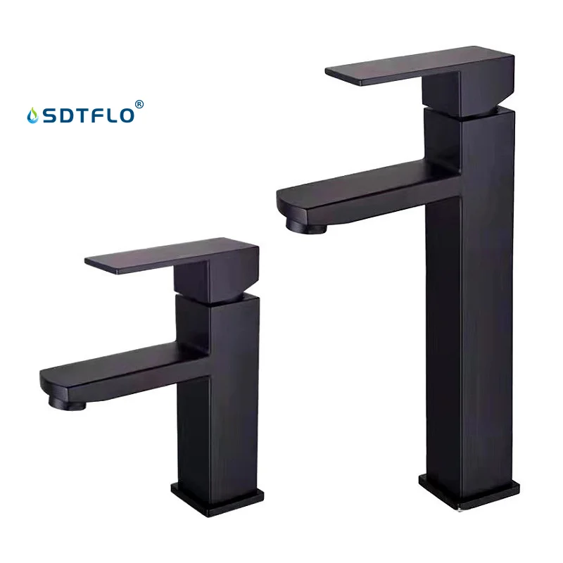 304 Stainless Steel European Style Basin Faucet Family-Run Bathroom Hot Cold Water Mixer Tap