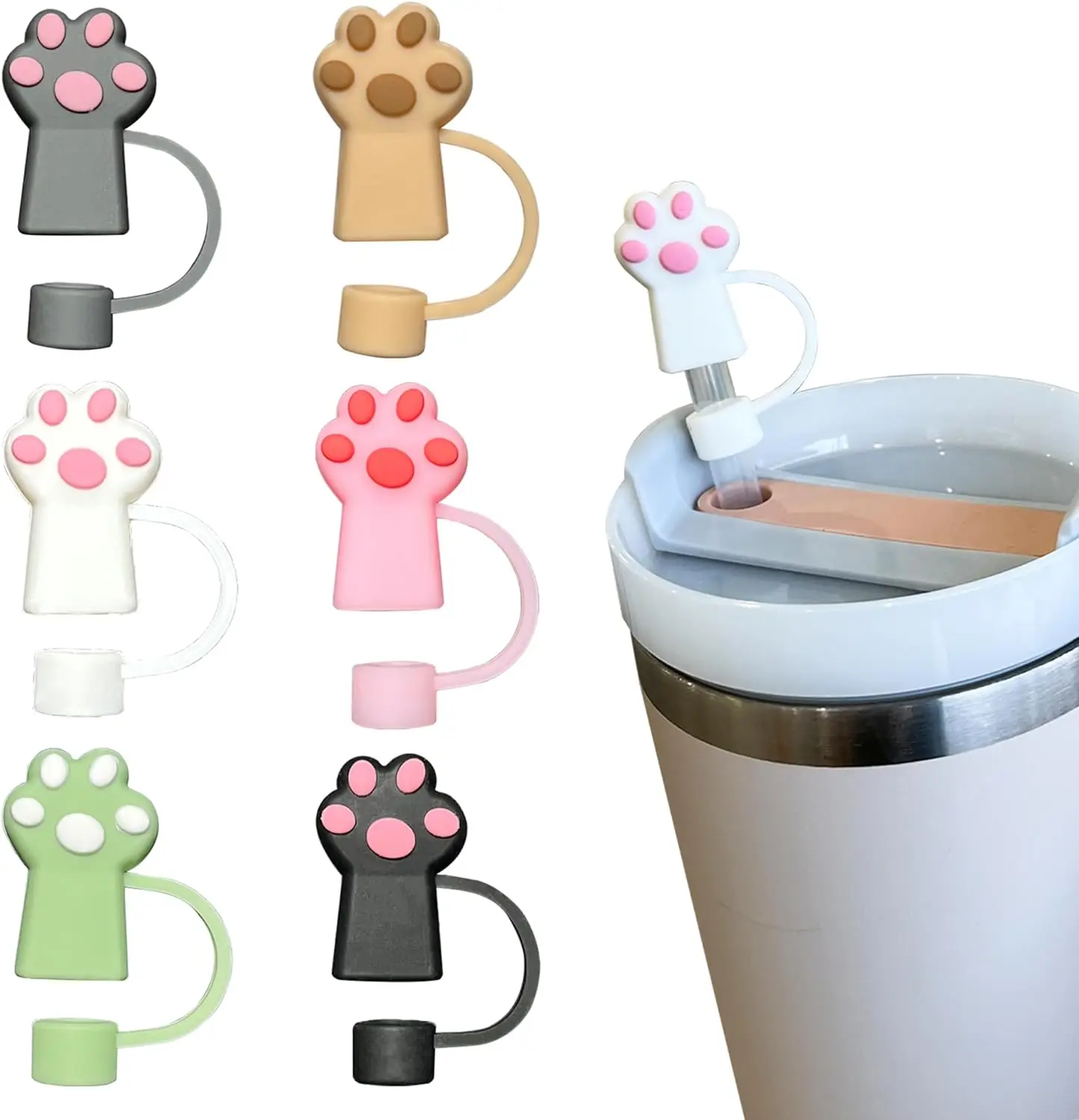 hot sell 4 colors soft silicone 10mm cowboy cowgirl hat straw topper cool cute funny cup straw cover cup accessories