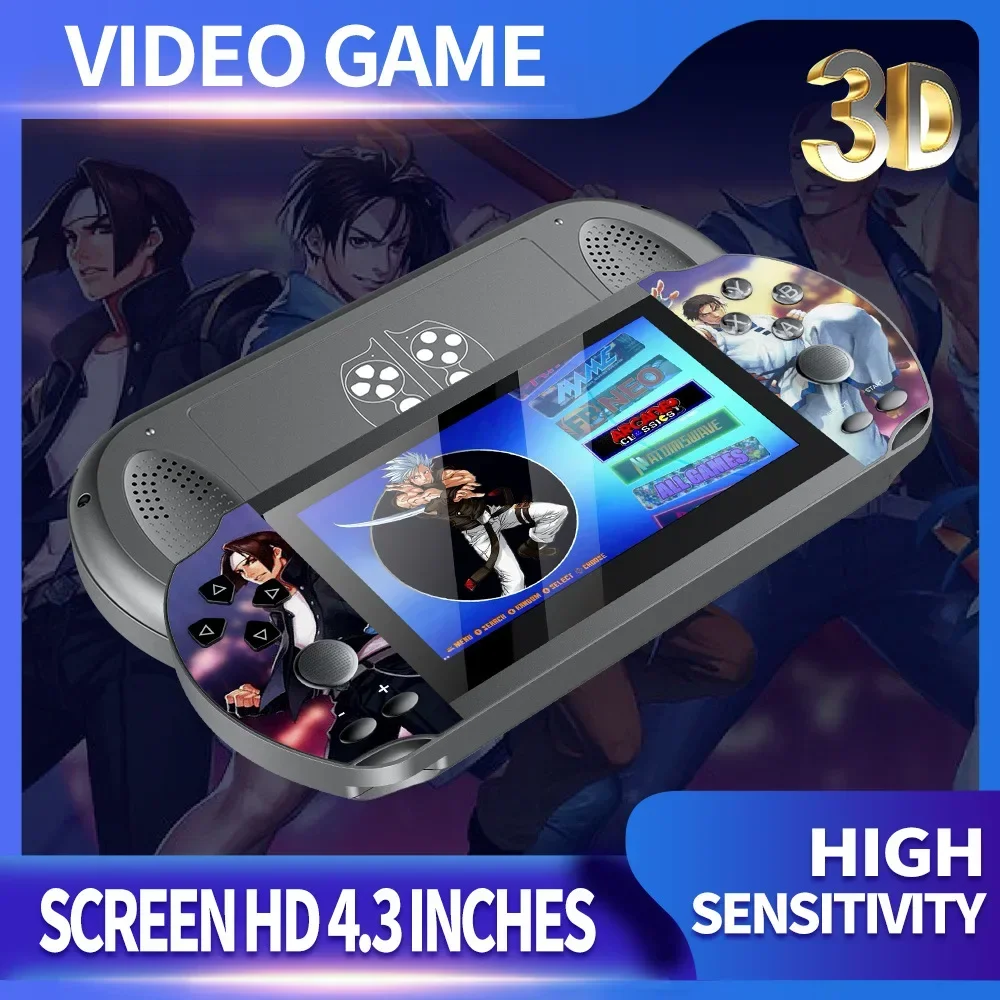 M7 Linux 4.3inch HD Retro Handheld Video Game Console Portable Pocket Video Game Player for PS1 PSP N64 25 simulators 3D rocker