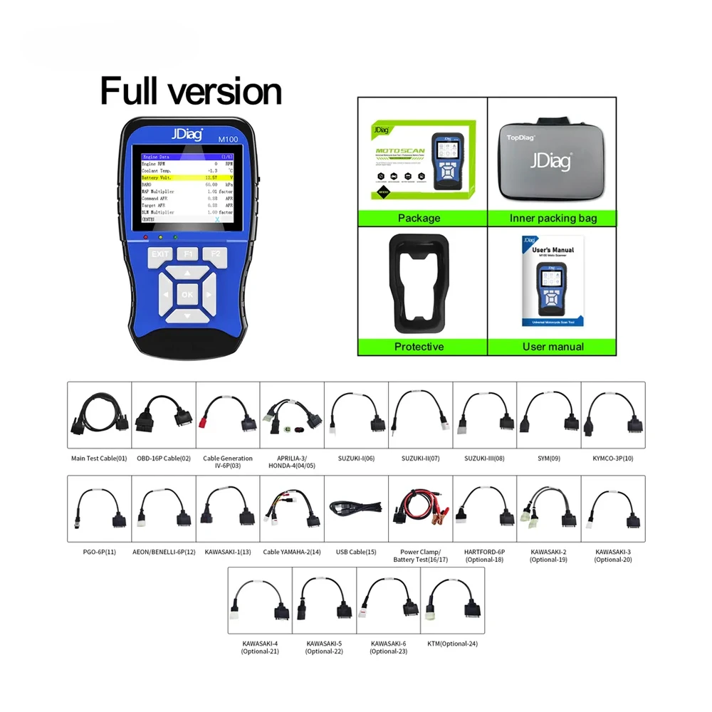 Original Wholesale  M100 Full Version Motorcycle Scanner Diagnostic Tool Professional Detection Reader Autocycle