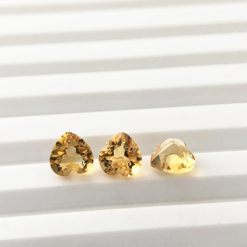 Hot Sale High Quality Heart Shape Faceted Cut Loose Gemstones Citrine Crystal Jewelry Natural Citrine for Making Jewelry
