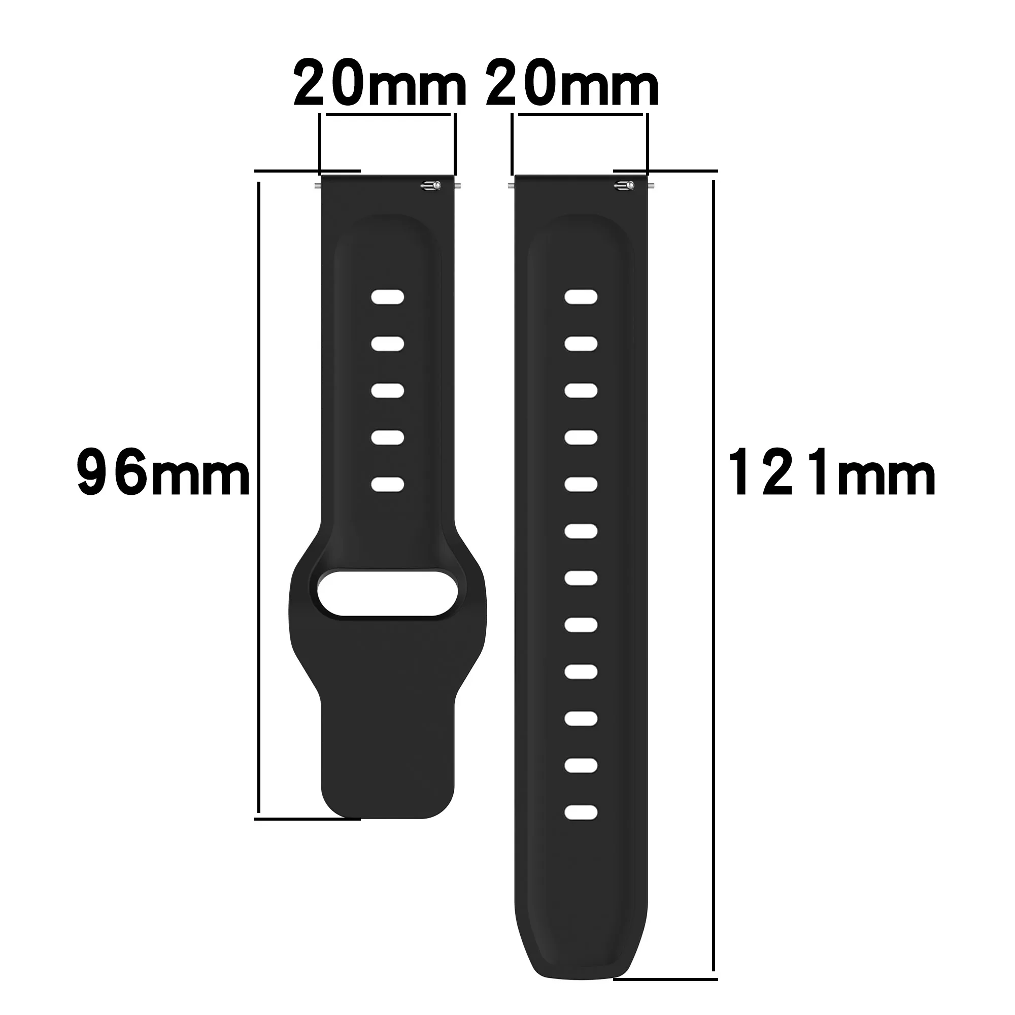 20 мм 22 ремешок для часов Amazfit Bip 3 3Pro GTR 2 4 GTS 2e 4mini силиконовый Samsung Galaxy Watch3 4/5/5Pro 42 46