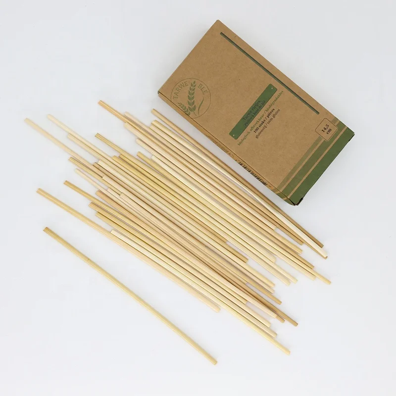 Customized Packaging Disposable 100% Natural Wheat Straws Drinking Straw