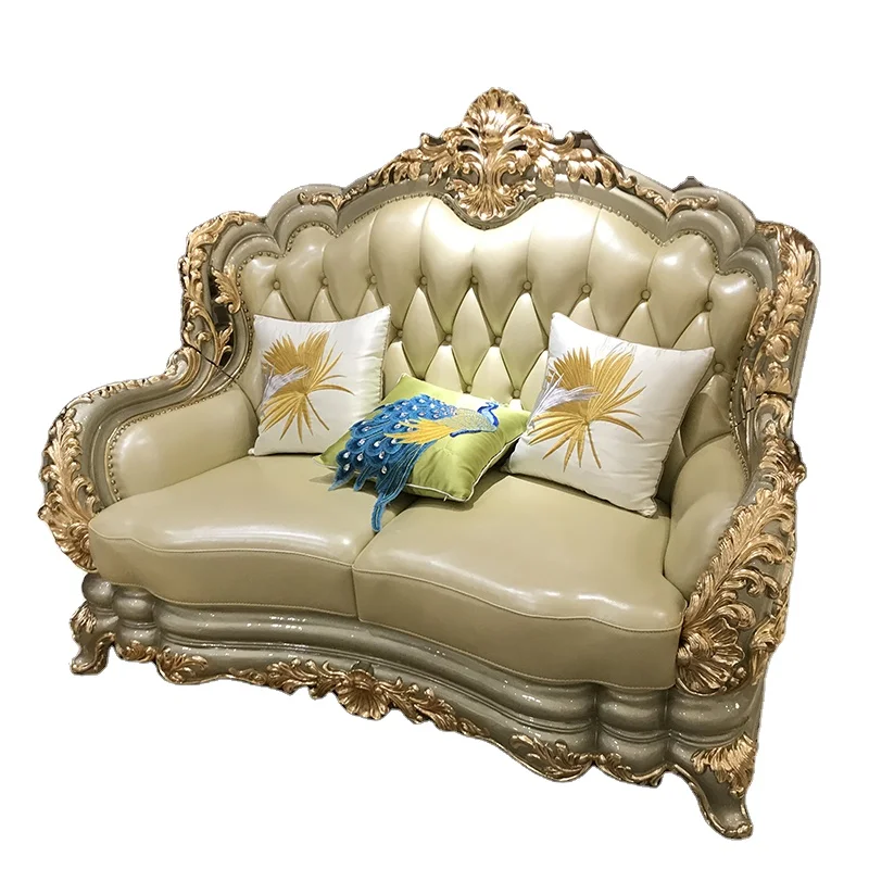 ProCARE classic Luxury champagne golden modern antique European royal style living room sofa sets