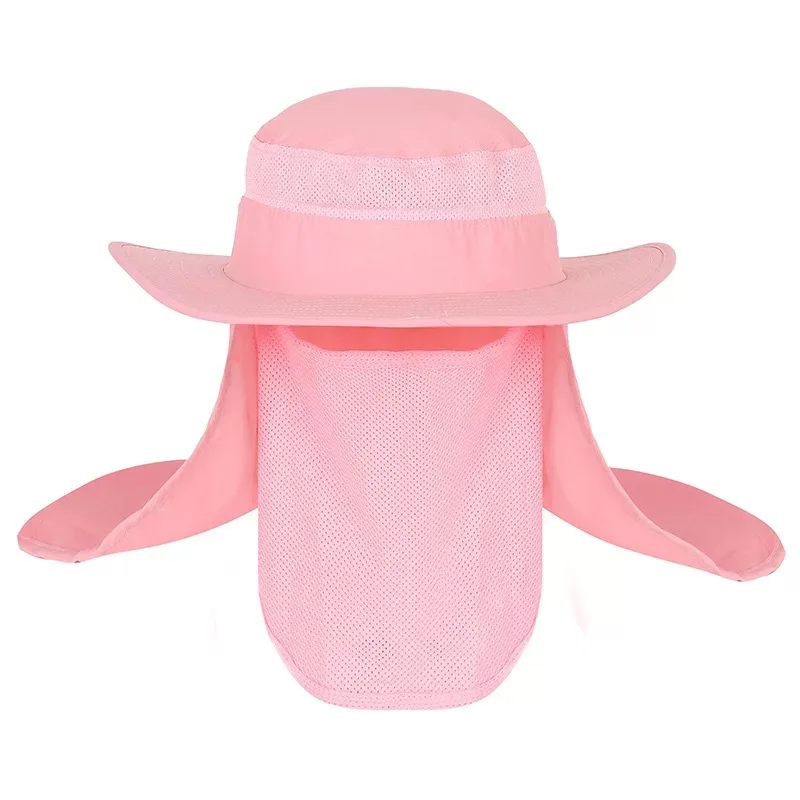 Outdoor Sun Protection Bucket Hats Summer Fishing Cap with Removable Neck Flap