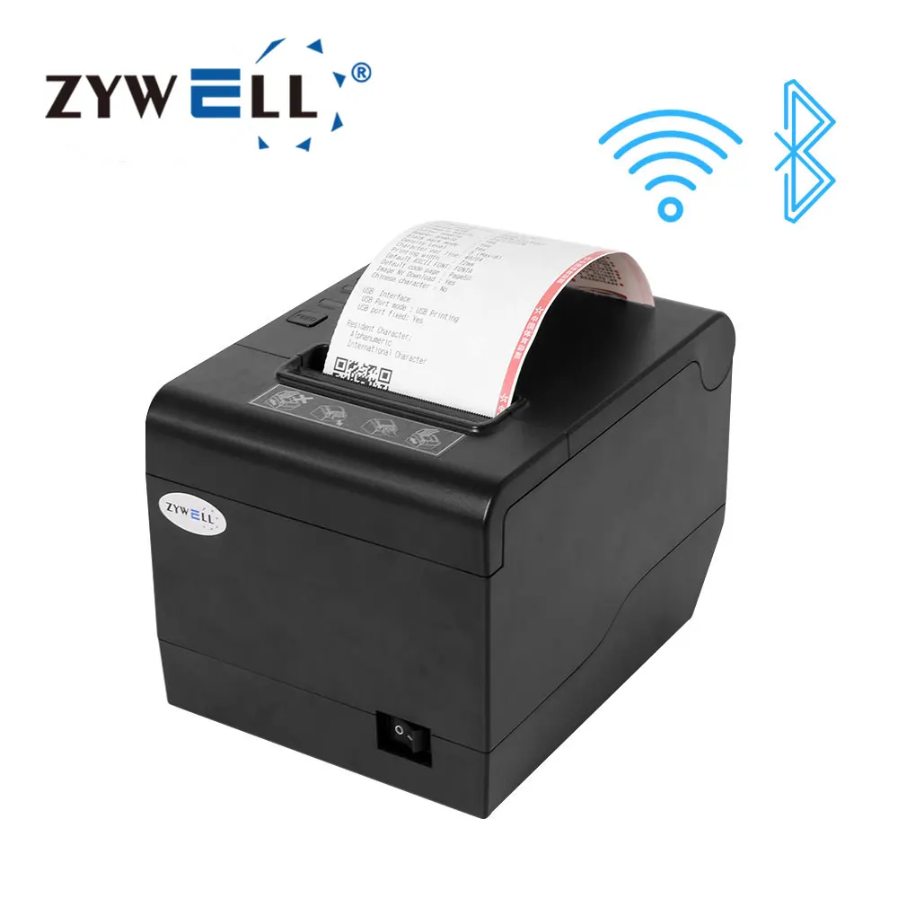 Zywell receipt printer paper mac phone computer use wifi bluetooth network thermal receipt printer