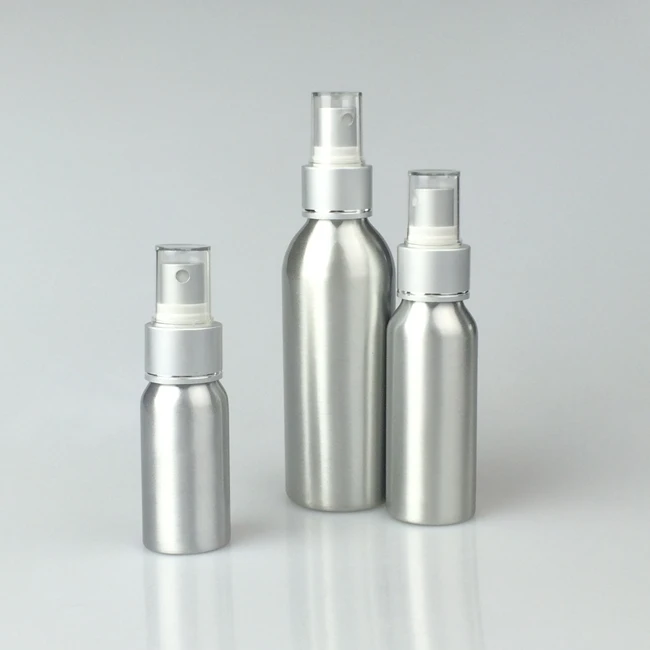 Aluminum Bottles 30 Ml 50ml 100 Ml 150 4oz 200ml 250 Ml 5 Oz Empty Matte Black White Metal Bottle Sprayer Pump With Screw Top