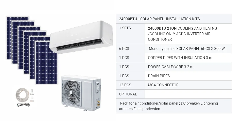 HYBRID ON GRID CHEAP FACTORY ACDC INVERTER  12000BTU 1.5HP 1 TON SOLAR AIR CONDITIONER