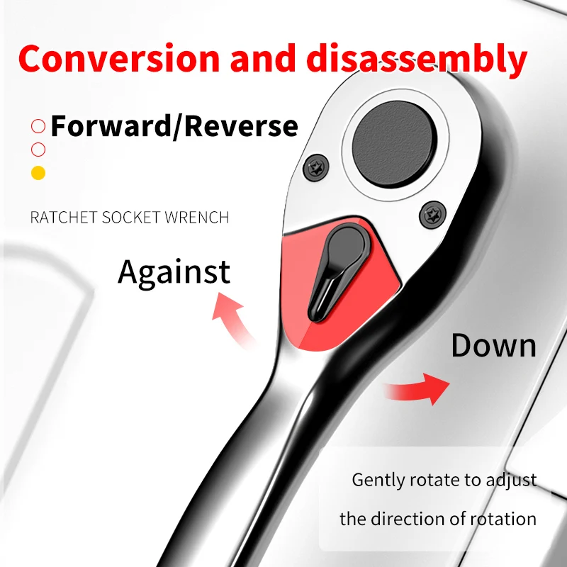 High-quality torque ratchet wrench polished chrome-plated 72-tooth professional quick combination ratchet wrench