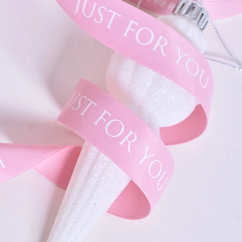 YAMA Polyester Satin Gift Ribbon Custom Printed With Logo Brand For Box Wrapping