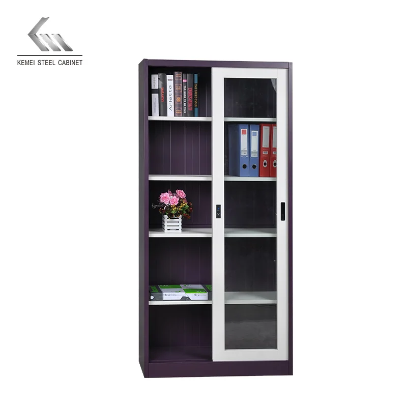 Hot Selling Quality Guarantee save space adjustable layer plate filing cabinet sliding door metal cupboard with mute track