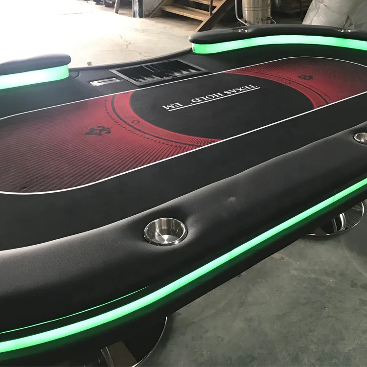 
96inch LED LIGHTS poker table,with pedstal legs,dye sublimation printing 