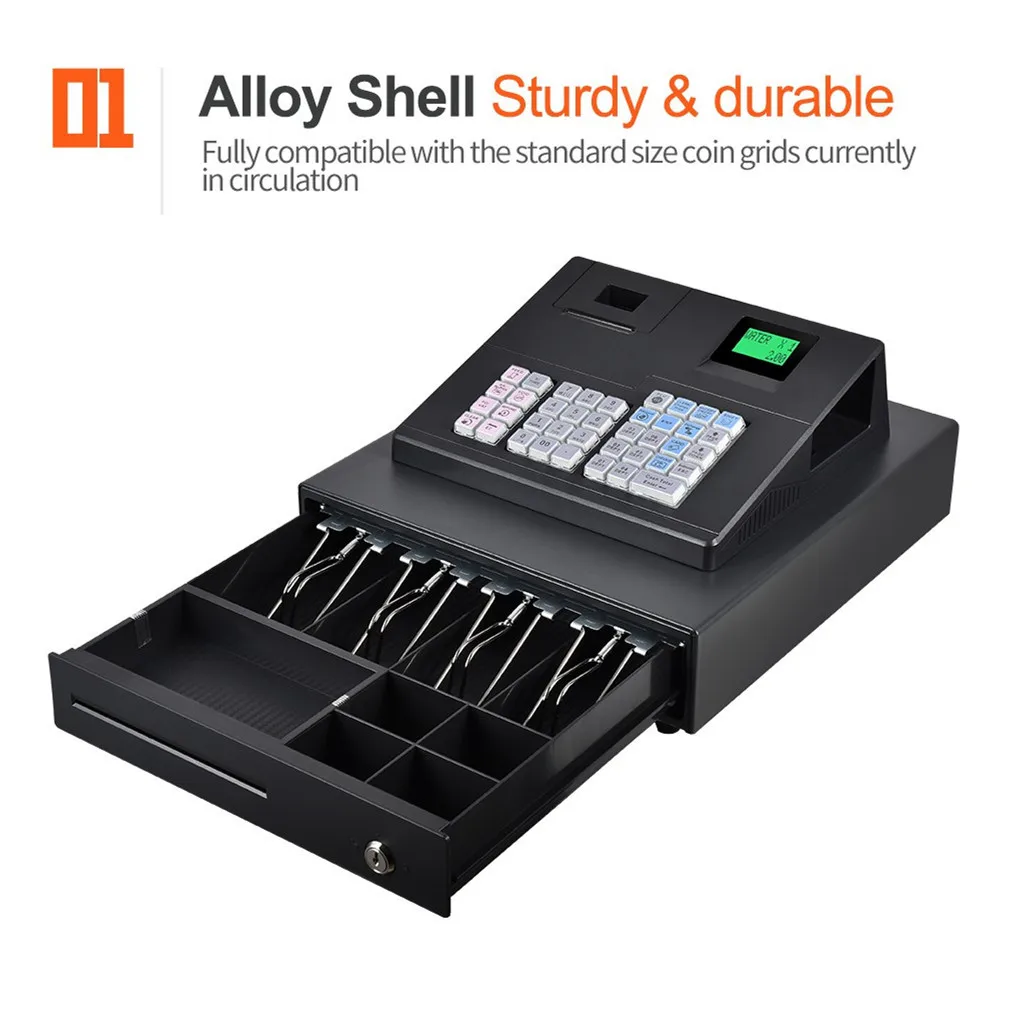 F137 Supermarket Restaurant Payment Automatic Electronic Cash Register Machine with Keyboard