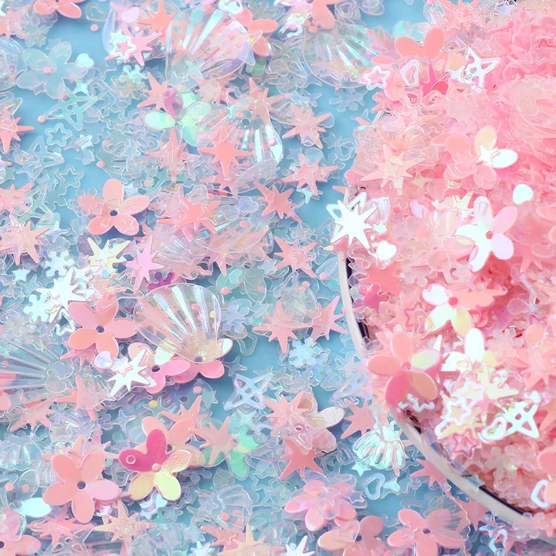 500 г Новинка смешанные Блестки для платья Сердце Звезда блестки ракушки цветы Блестки для украшения ногтей наклейки и слайм