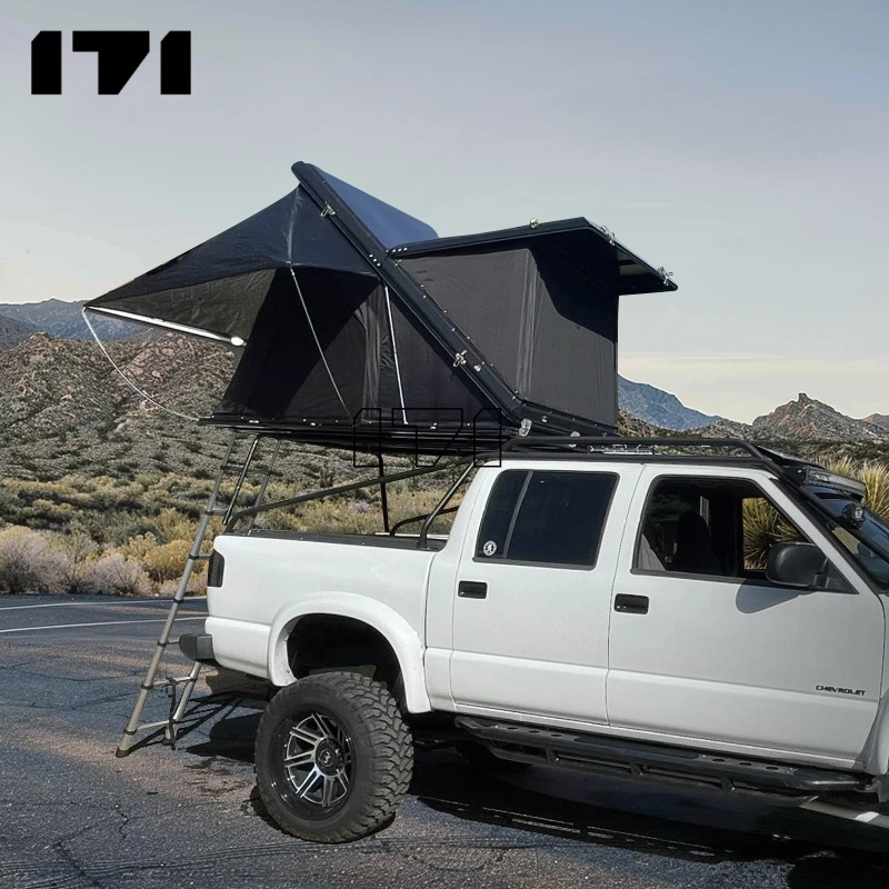 4x4 4wd camping hard shell folding fiberglass suv truck car roof top tent  with awning for sale