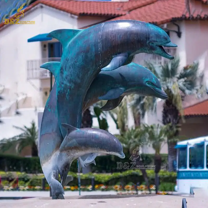 brass bronze dolphin fountain bronze metal art dolphin sculpture fountain