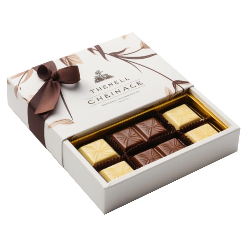 Custom size nice boxes of chocolates packaging 8 9 pcs truffle present deep drawer shaped chocolate box