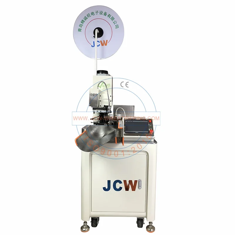 JCW-CST01 Fully automatic wire steel cutting stripping terminal pressing single head cable pin 2t crimping machine
