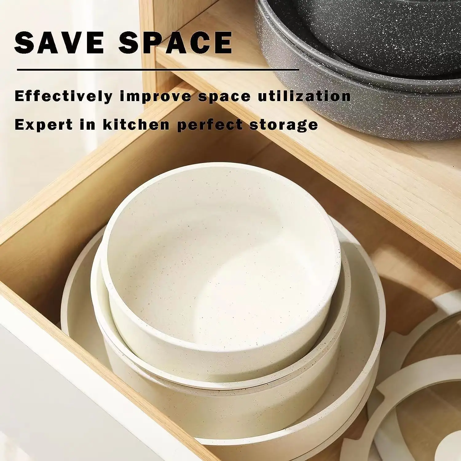 High Quality Kitchen Non Stick Cookware Set Aluminum Granite Big Sizes Nonstick Cookware Set with Detachable Handles