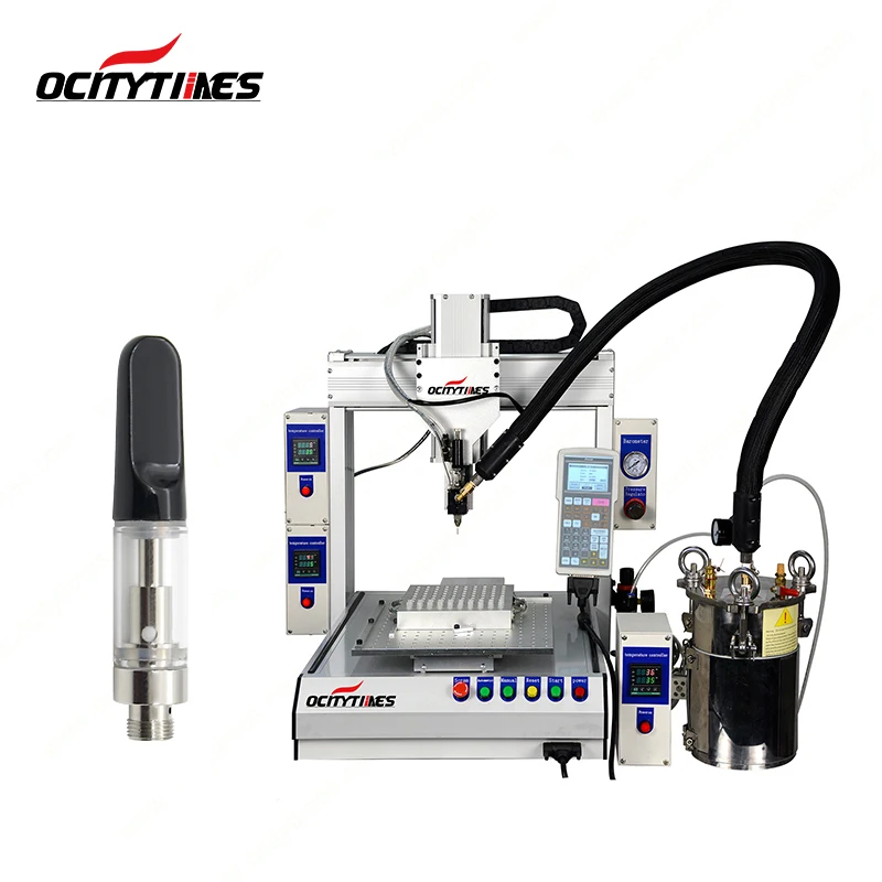 Automatic thick oil cbd glass cartridge tank vape filling machine robot