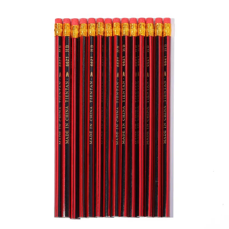 Triangle  Rod HB Pencil  Wooden Lead Pencils With Eraser Drawing Pencils for School Writing Stationery