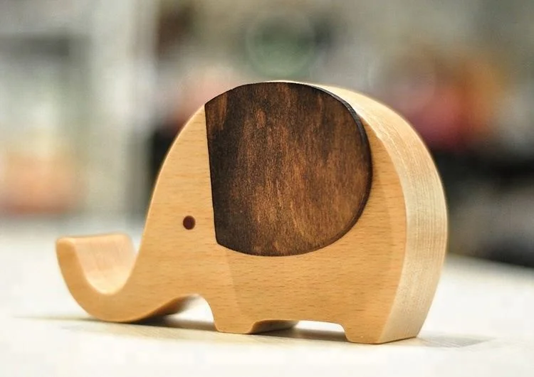 Wooden elephant music box for birthday gift for children at Christmas
