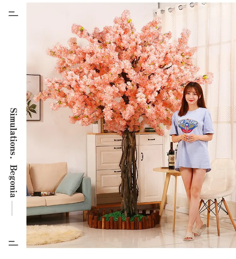 Large Interior Decoration Large Cherry Blossom Tree Simulation Plants Home Hotel Decoration Simulation Artificial Cherry Tree