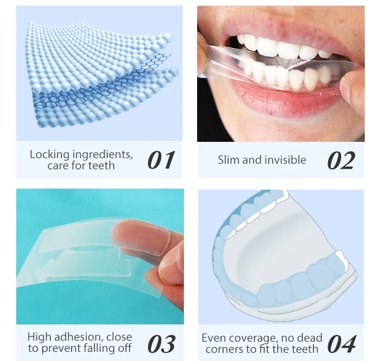 
OEM Dental Whitening 3D Teeth Strips Non-peroxide Black Activated Charcoal Tooth Whitening Strips 