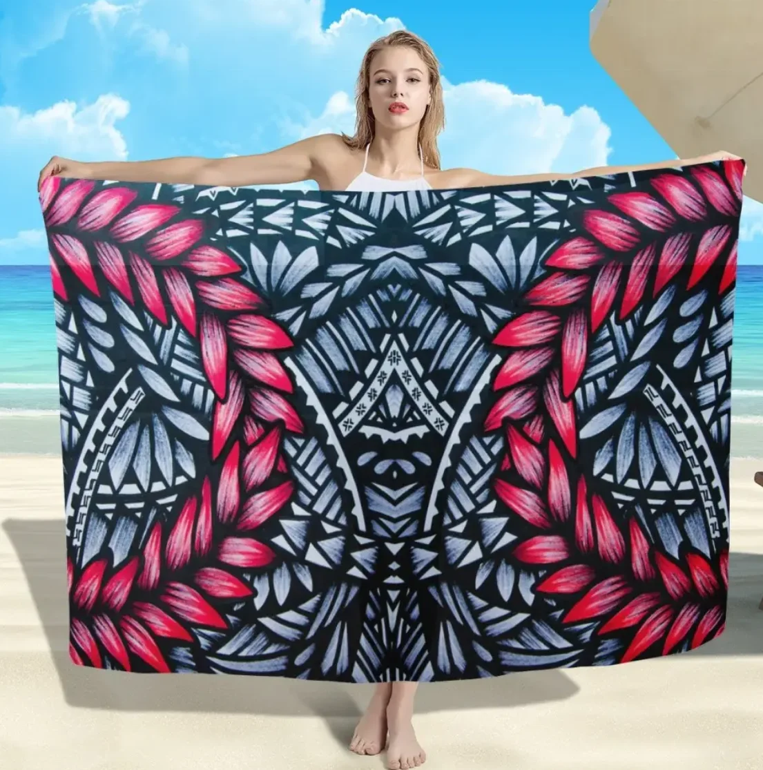 New Arrival Hawaiian Sarong Pareo Multi Color 100% Rayon Wholesale Custom Indian Manufacturer Beachwear Cover up Sarong rayon sarong