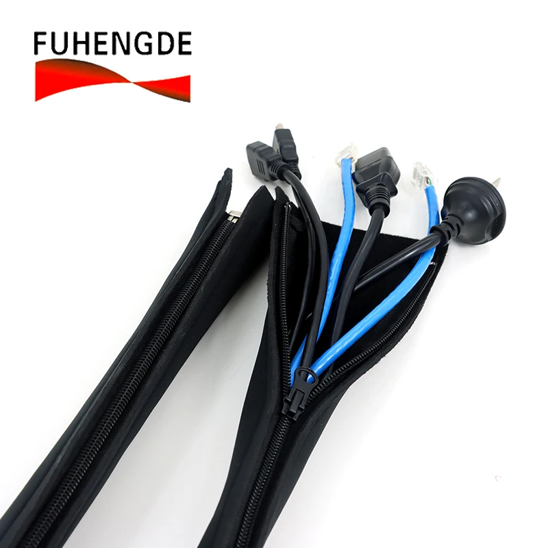 Best selling Flexible Cable Organizer Wrap 10cm*300cm braided cable sleeve cable tie