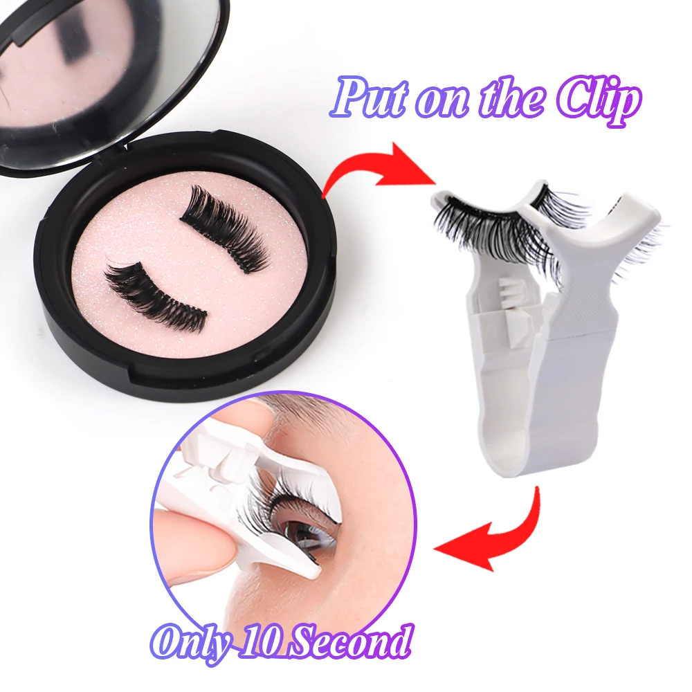 Hot Selling Easy Wear Magnetic Clip Lashes Packaging 2 Magnet Magnetic Eyelash Cosmetic Set