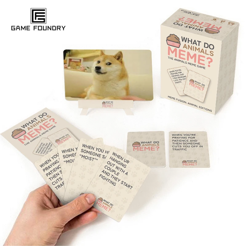 Custom printed text picture family party game interesting what do animal/you meme game